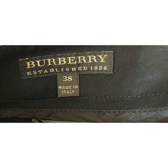 Burberry Made in Italy Pants Virgin Wool Straight Leg Black Trousers Size 38/US - Picture 6 of 11